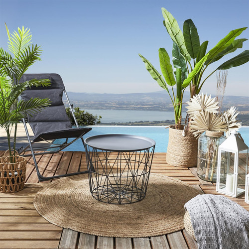 Tray Table Basket Avignon, dark grey