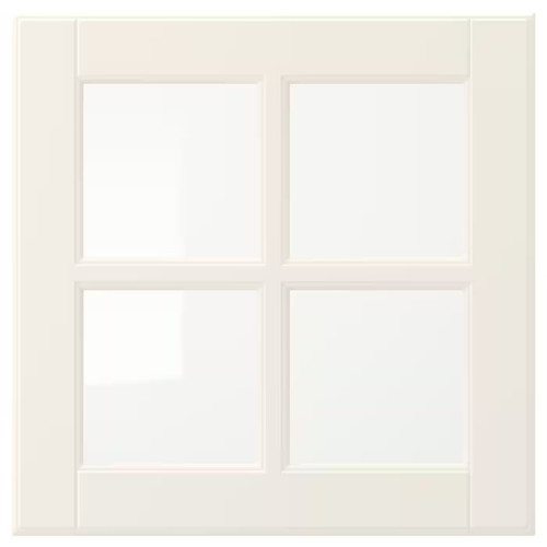 BODBYN Glass door, off-white, 40x40 cm
