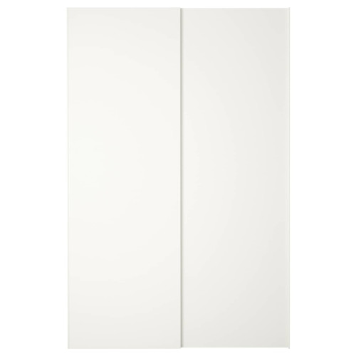 HASVIK Pair of sliding doors, white, 150x236 cm