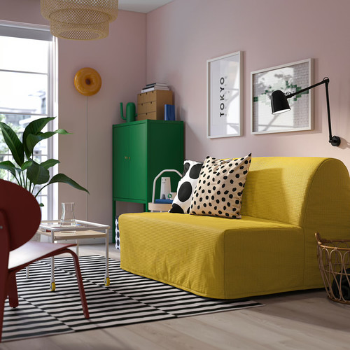 LYCKSELE LÖVÅS 2-seat sofa-bed, Vansbro yellow