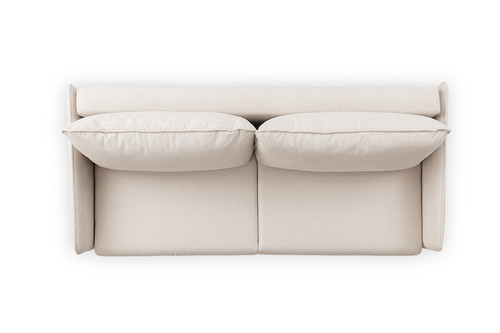 Sofa with Sleeping Function Sofa-Bed Taila, light beige/gold legs