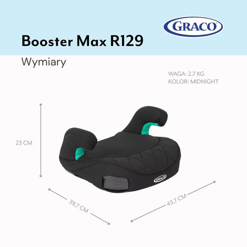 Graco Booster Max i-Size Car Seat, Iron, 135−150 cm/7-12y