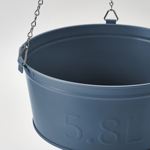 ÅKERBÄR Hanging planter, in/outdoor dark blue, 27 cm