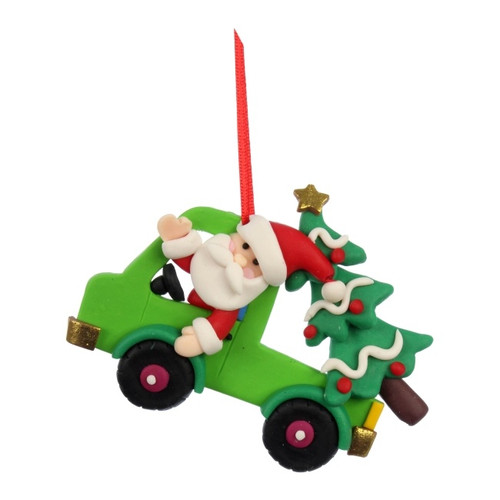 Christmas Tree Decoration Truck with Christmas Tree 10 x 8.5 cm, 1pc, assorted
