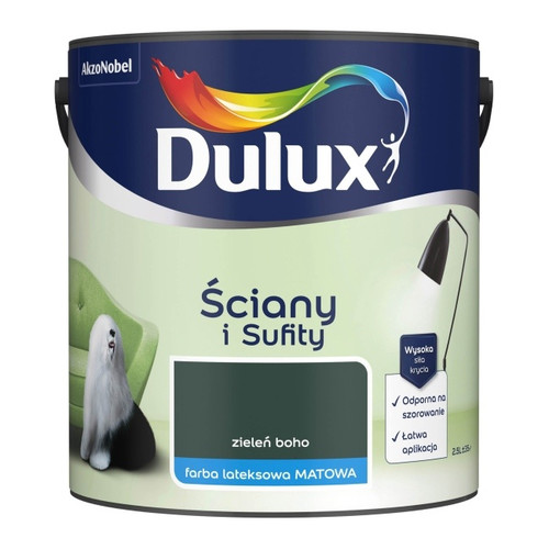 Dulux Walls & Ceiling Matt Latex Paint 2.5L, boho green