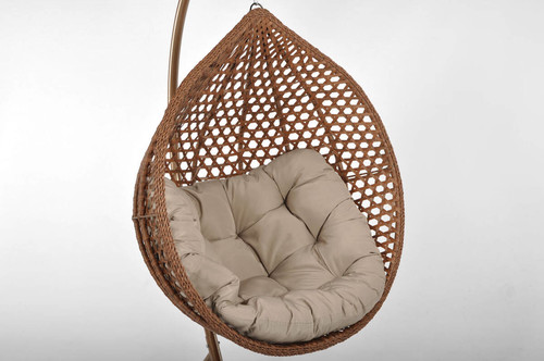 Hanging Cocoon Chair BALI LUX, in-/outdoor, brown