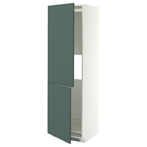 METOD Hi cab f fridge or freezer w 2 drs, white/Aspudden dark grey-green, 60x60x200 cm