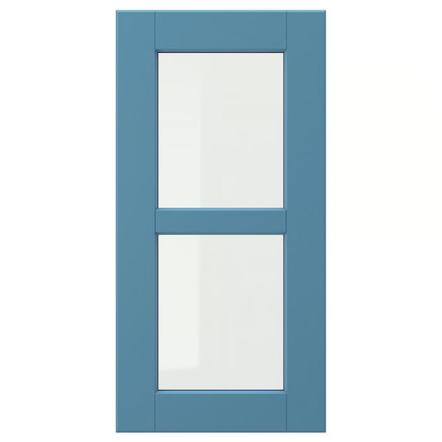 LERHYTTAN Glass door, blue, 30x60 cm