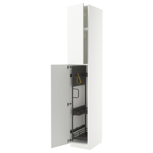 METOD High cabinet with cleaning interior, white/Stensund white, 40x60x240 cm