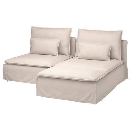 SÖDERHAMN 2-seat sofa with chaise longue, Gransel natural