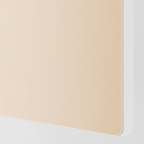 SMÅSTAD / PLATSA Wardrobe, white/birch with 3 drawers, 60x57x181 cm