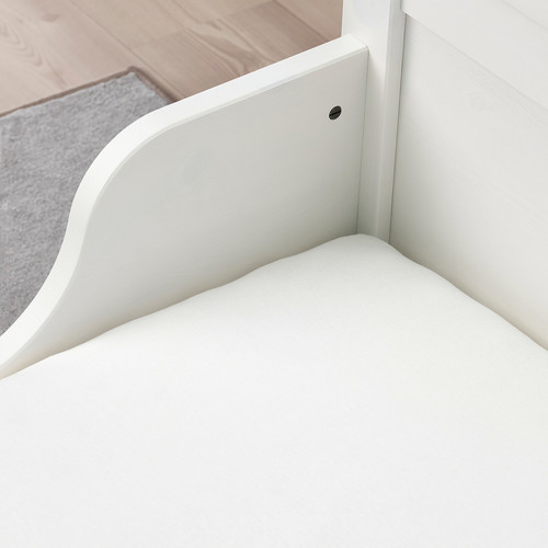 LEN Fitted sheet, white, 80x130 cm