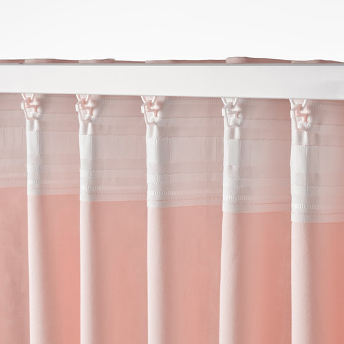 MOALISA Curtains, 1 pair, pale pink, pink, 145x300 cm