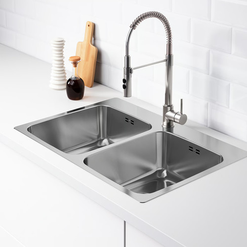 LÅNGUDDEN Inset sink, 2 bowls