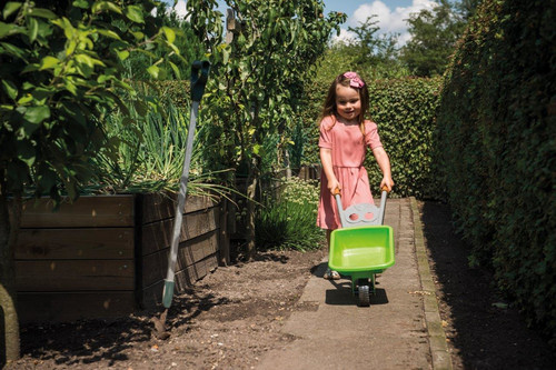 Dantoy Green Garden Wheelbarrow & Garden Accessories 2+