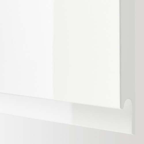 METOD Top cabinet for fridge/freezer, white/Voxtorp high-gloss/white, 60x60 cm