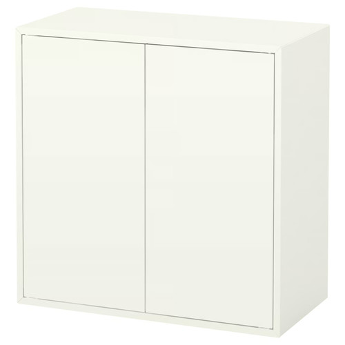EKET Cabinet w 2 doors and 1 shelf, white, 70x35x70 cm