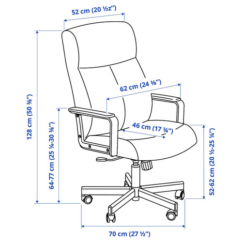 MALM/MILLBERGET / BILLY/OXBERG Desk and storage combination, and swivel chair white/beige
