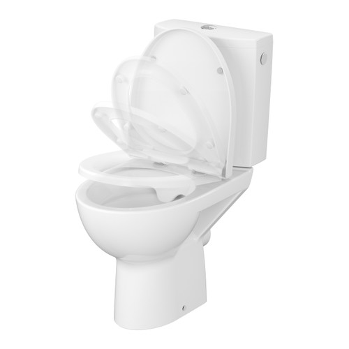 GoodHome WC Compact Toilet Jabi 3/5 l, Rimless, Horizontal, Soft-Close Seat