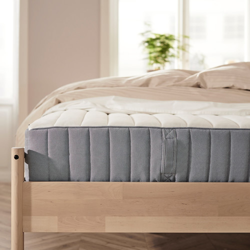 VALEVÅG Pocket sprung mattress, firm/light blue, 140x200 cm