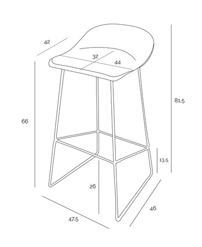 Bar Stool Molly Low, black