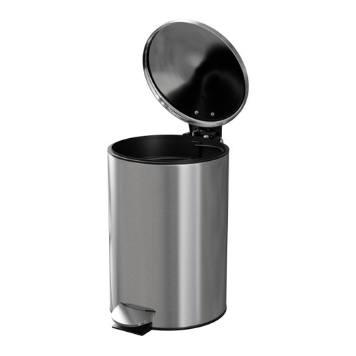 GoodHome Bathroom Waste Bin Koros 3 l, brushed steel