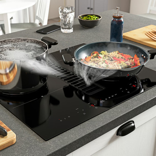 TÄCKNAN Ind hob/int extractor w recirc kit, IKEA 300/black
