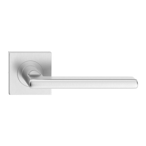 Metalbud Door Handle Metro, square rose, stainless steel