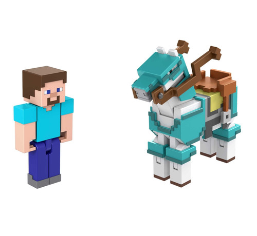 Minecraft Steve And Armored Horse Figures HDV39 6+