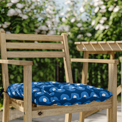 KLÖSAN Chair cushion, outdoor, dark blue, 44x44 cm