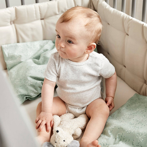 LEANDER Baby bedding, 70x100 cm, meadow, sage green
