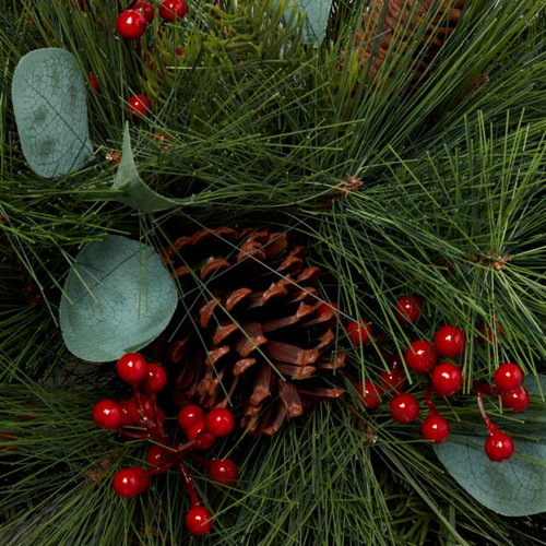 Table Garland Decoration with Rowan Berries and Pine Cones