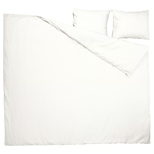 PILTANDVINGE Duvet cover and 2 pillowcases, white, 200x200/50x60 cm