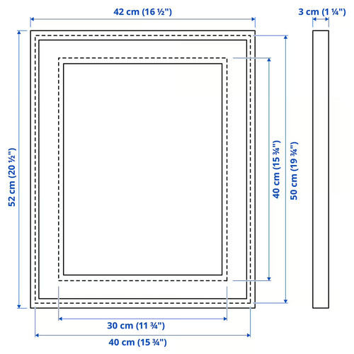 RÖDALM Frame, black, 40x50 cm