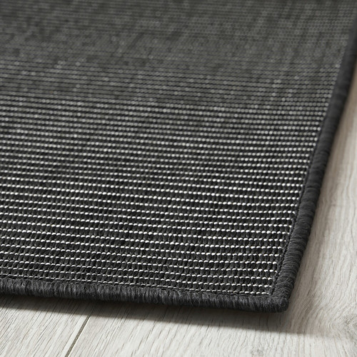 LUFTFARTYG Rug flatwoven, in/outdoor, black/stripe, 160x230 cm