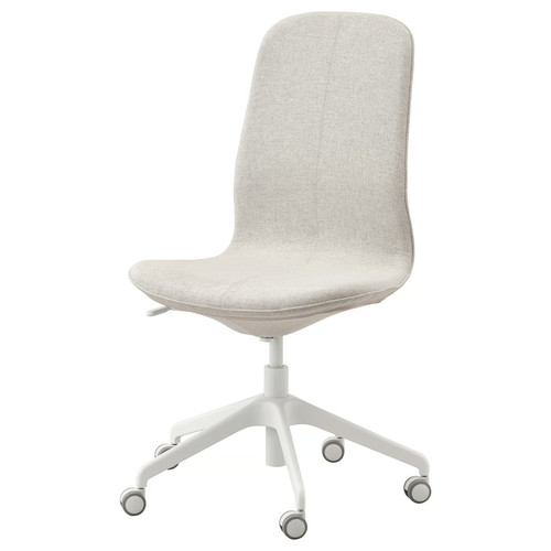 LÅNGFJÄLL Office chair, Gunnared beige/white, 68x68 cm