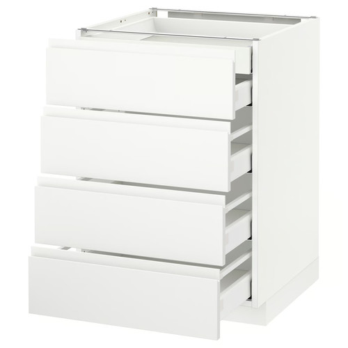 METOD / MAXIMERA Base cb 4 frnts/2 low/3 md drwrs, white, Voxtorp matt white white, 60x60 cm