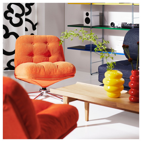 DYVLINGE Swivel armchair, Kelinge orange