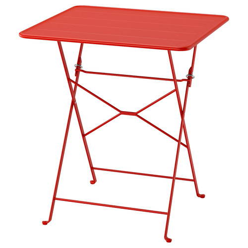 SUNDSÖ Table, bright red outdoor, 65x65 cm