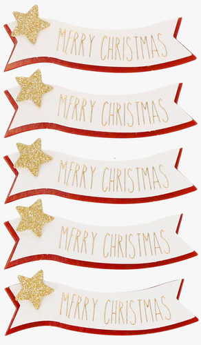 Christmas Sticker Decorations, 5 pcs