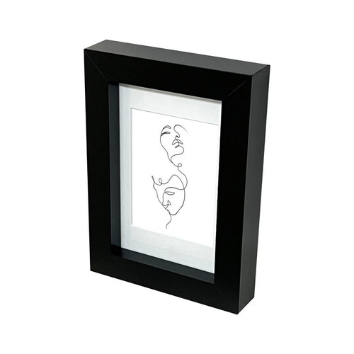 GoodHome Set of 4 Picture Frames Islande, black