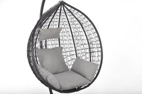 Hanging Cocoon Chair BAHAMA, in-/outdoor, black