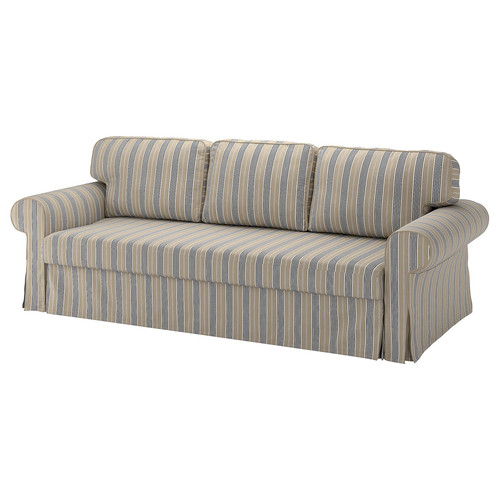 VRETSTORP 3-seat sofa-bed, Karlshov grey-beige