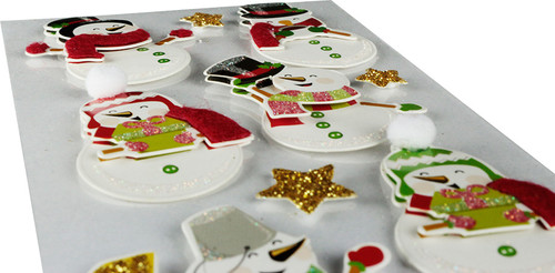 Craft-Fun Christmas Self-Adhesive Decorations 3D Stickers 12pcs