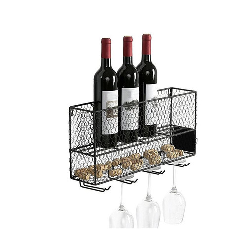 Mini Bar Wall Shelf Parima, black