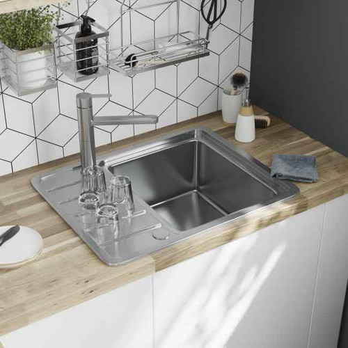 GoodHome Sink Quassia, silver