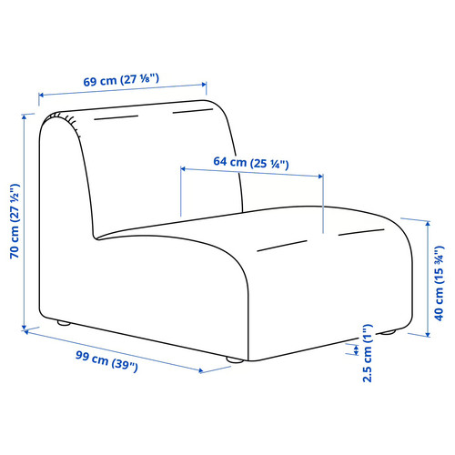 STOCKHOLM 2025 1-seat section, Djurmo grey/white
