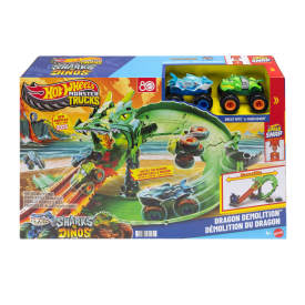 Hot Wheels Monster Trucks Sharks vs Dinosaurs Dragon Race JFR06 4+