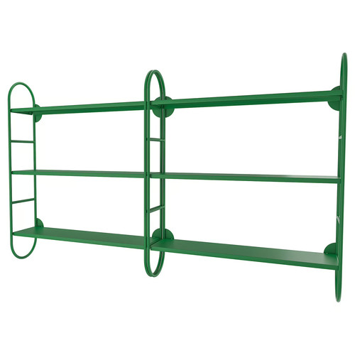 FÄRGSÄTTARE Wall shelf combination, green