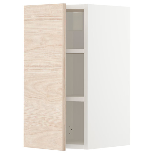 METOD Wall cabinet with shelves, white/Askersund light ash effect, 30x60 cm
